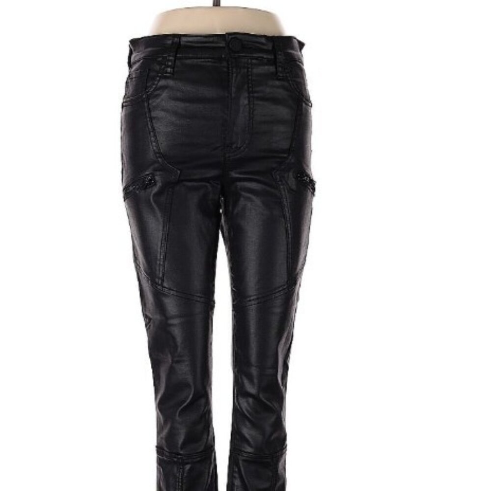 Kut from the Kloth MIA high rise, fab ab skinny, Faux Leather pants.